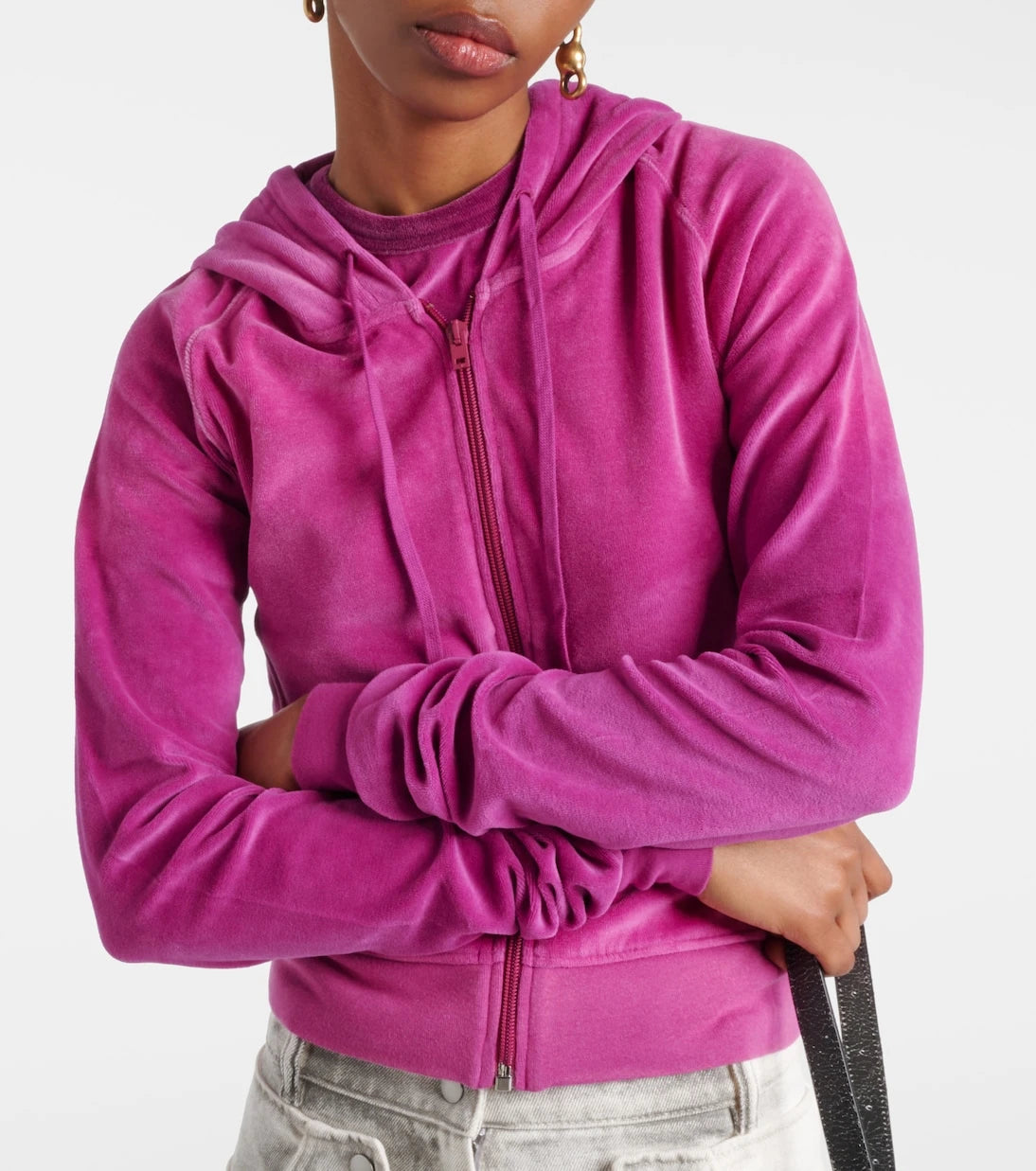 Acne Studios - سترة هودي فرانسيس المخملية بسحاب