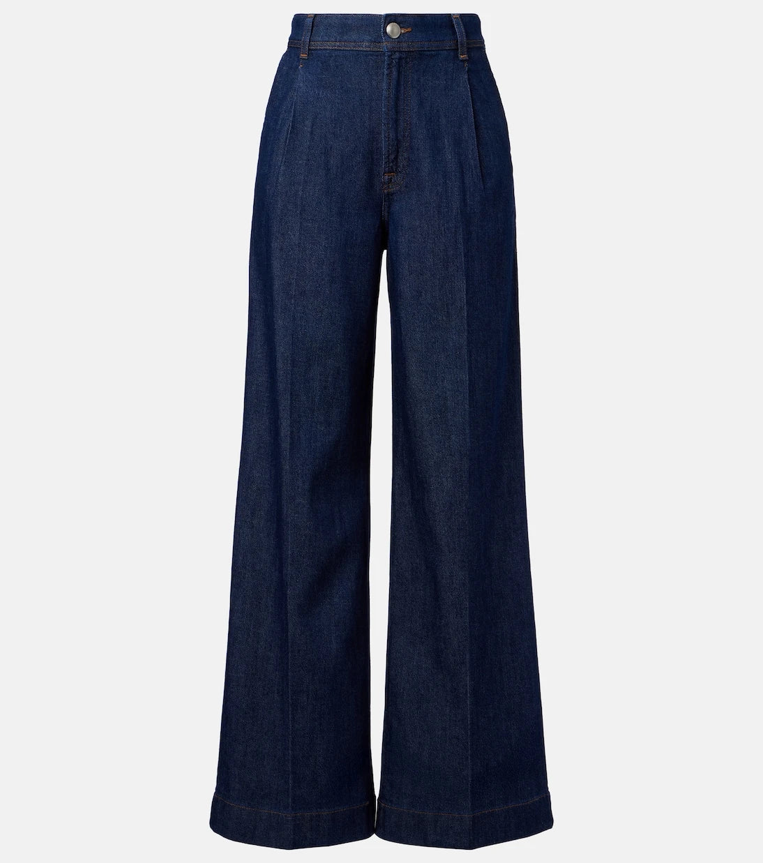 7 For All Mankind - Pleated high-rise wide-leg jeans