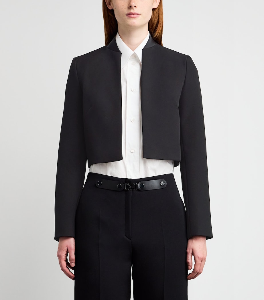 Stretch-Sable Cropped Jacket BLACK