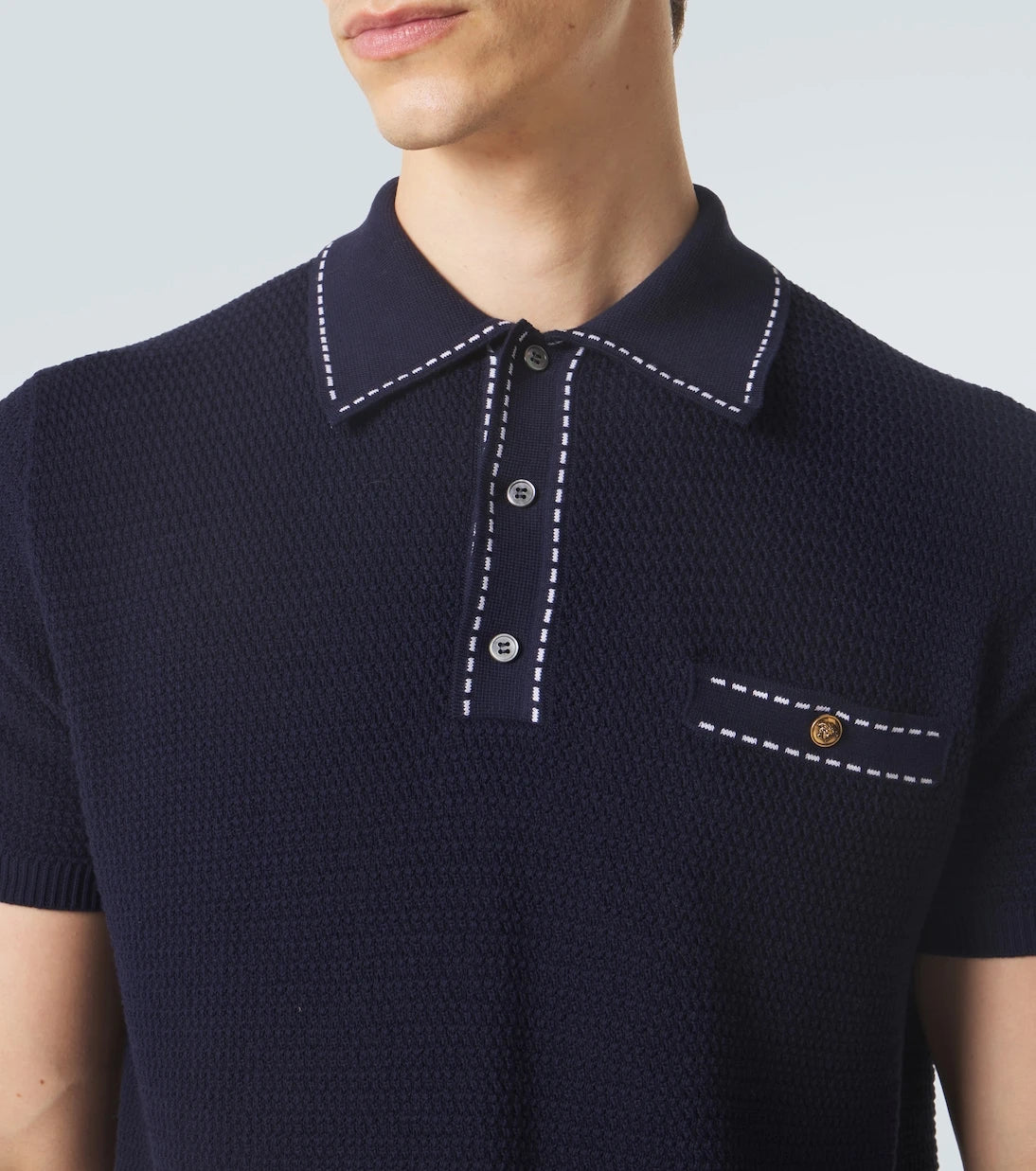 Versace - Cotton polo sweater