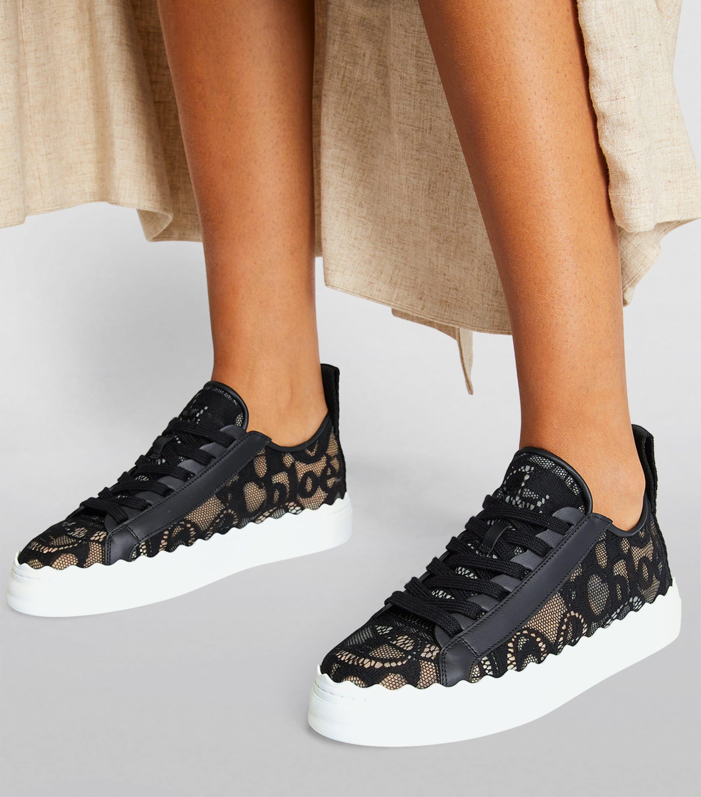 Chloé Black Lace Lauren Sneakers