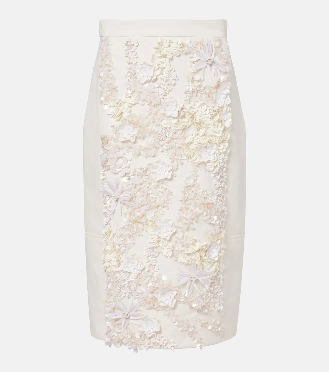 Plan C - Embellished cotton drill midi skirt