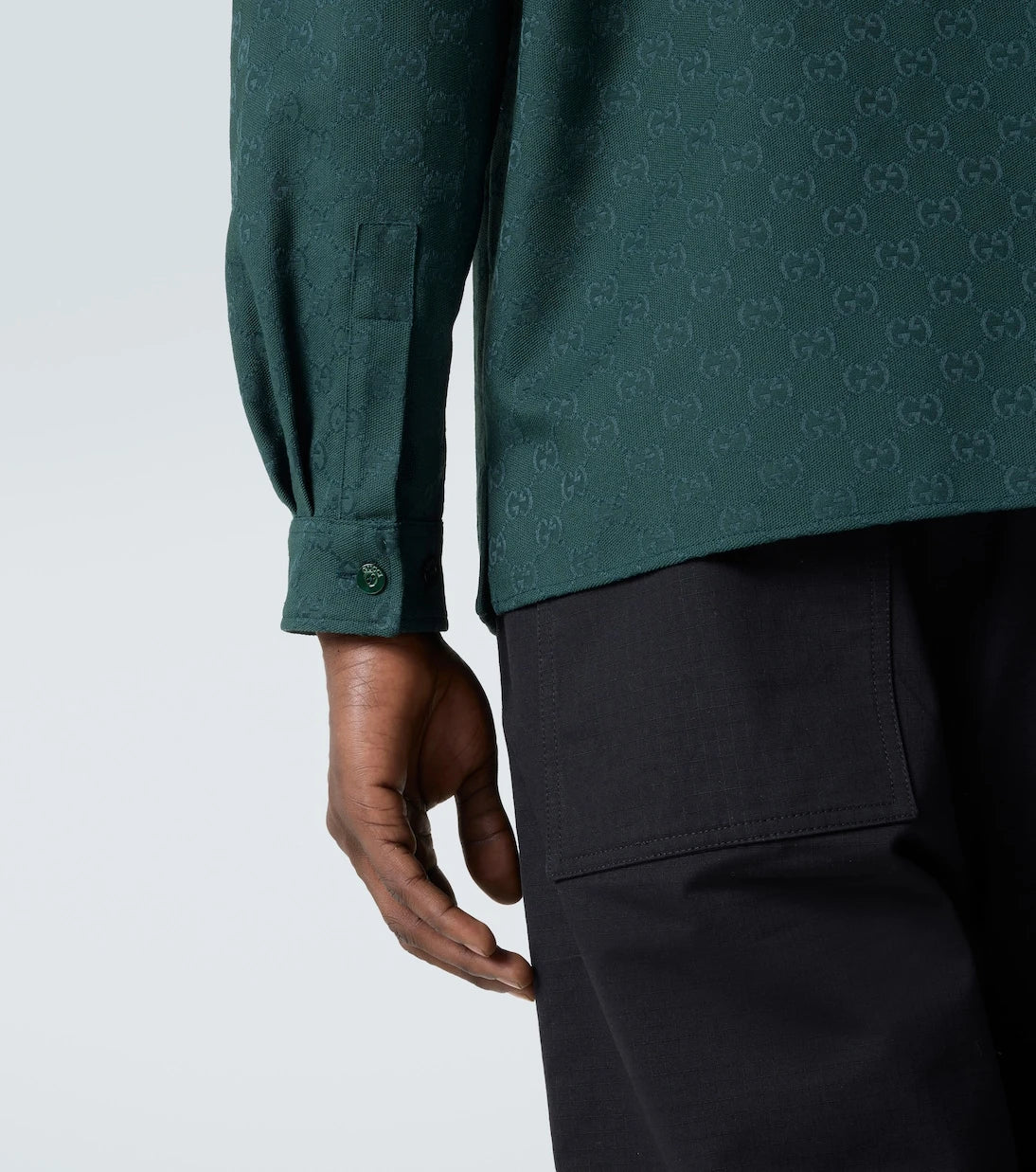 Gucci - قميص من قماش الكانفاس المخلوط بالقطن GG