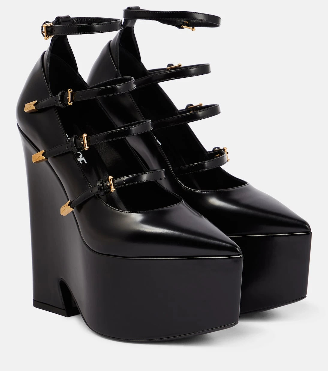 Versace - Tempest leather platform pumps