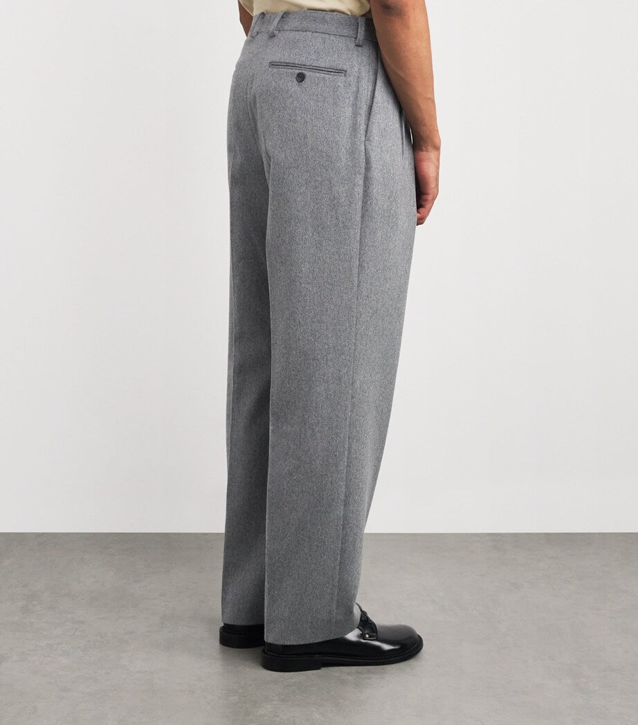 Cashmere Pleated Straight Trousers