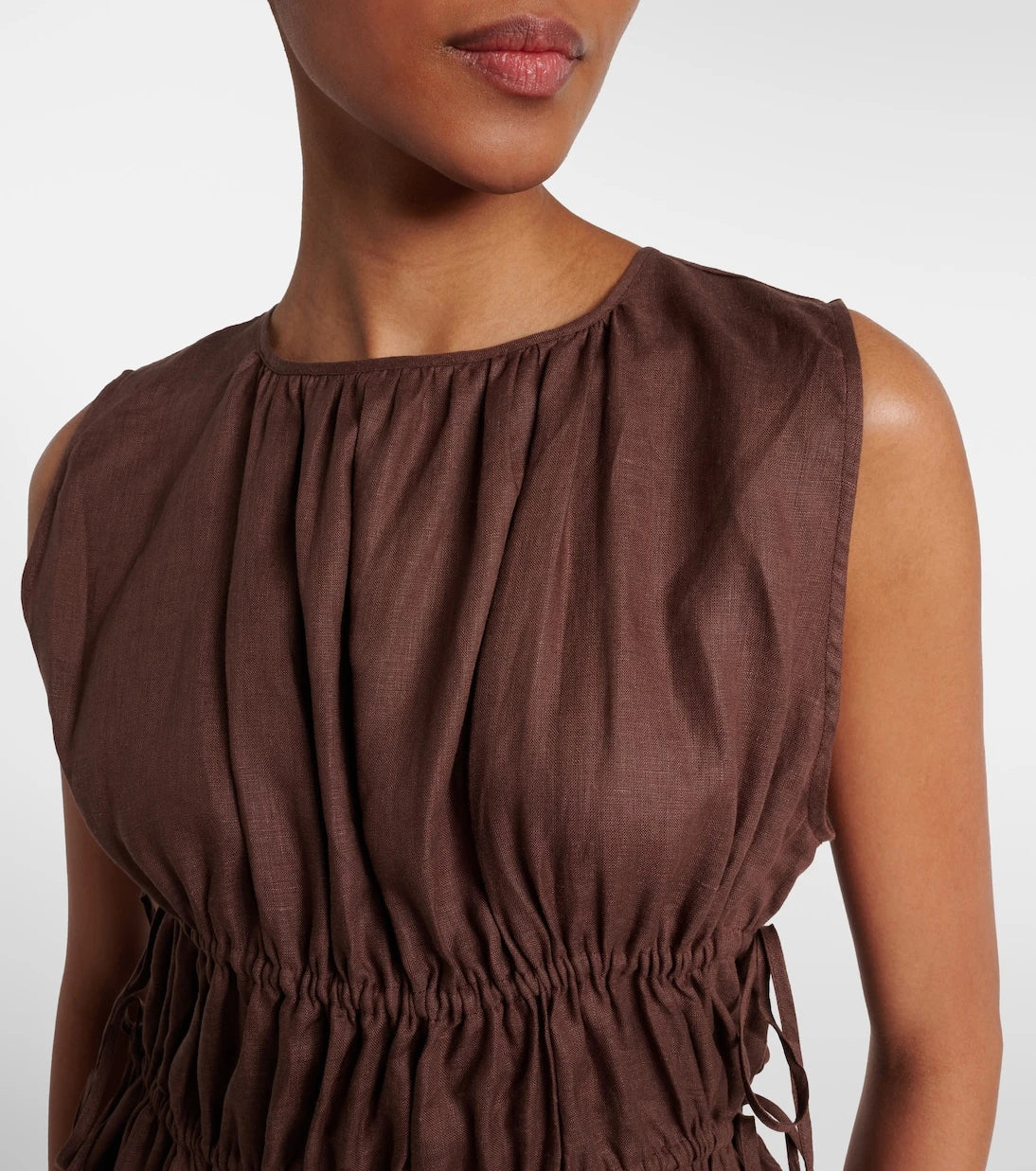 Asceno - Gathered linen minidress