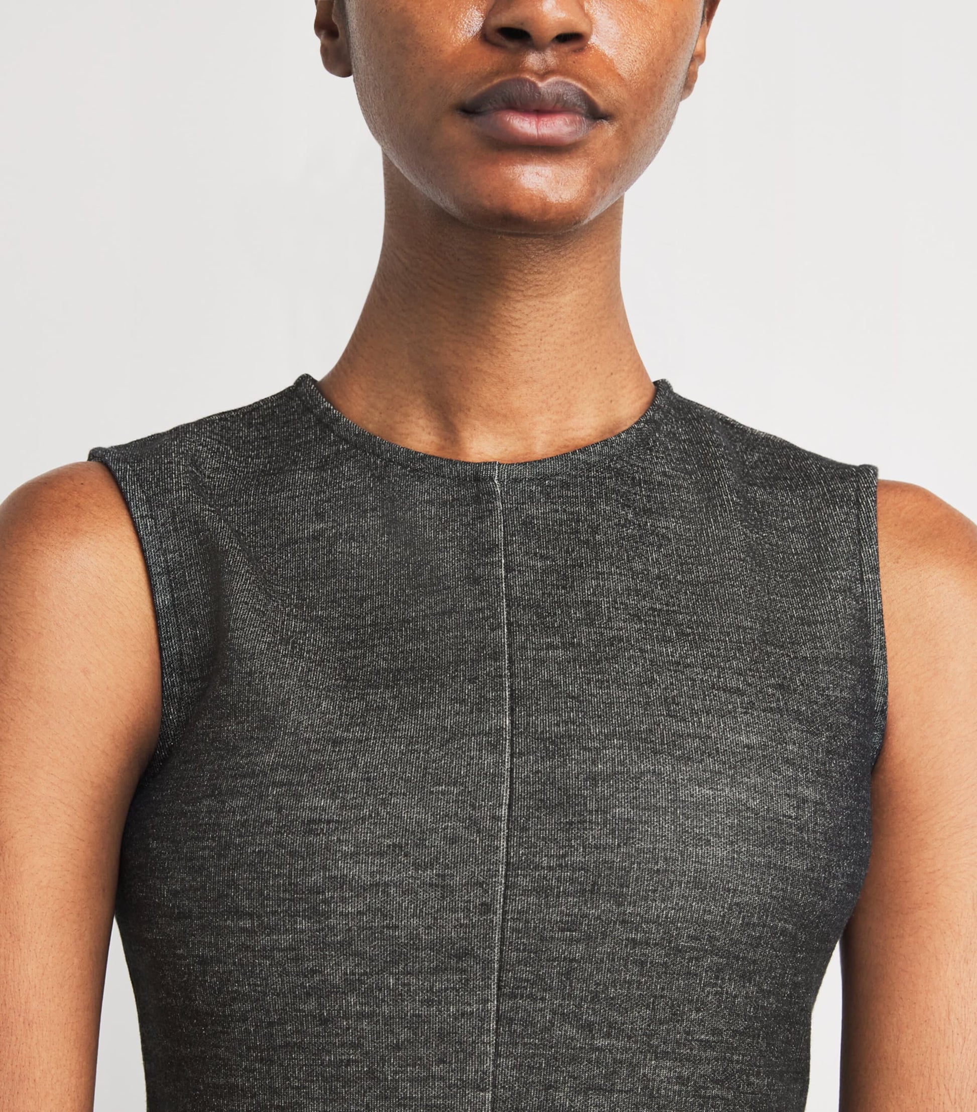 MAX&Co. Grey Stretch Cotton Jersey Midi Dress