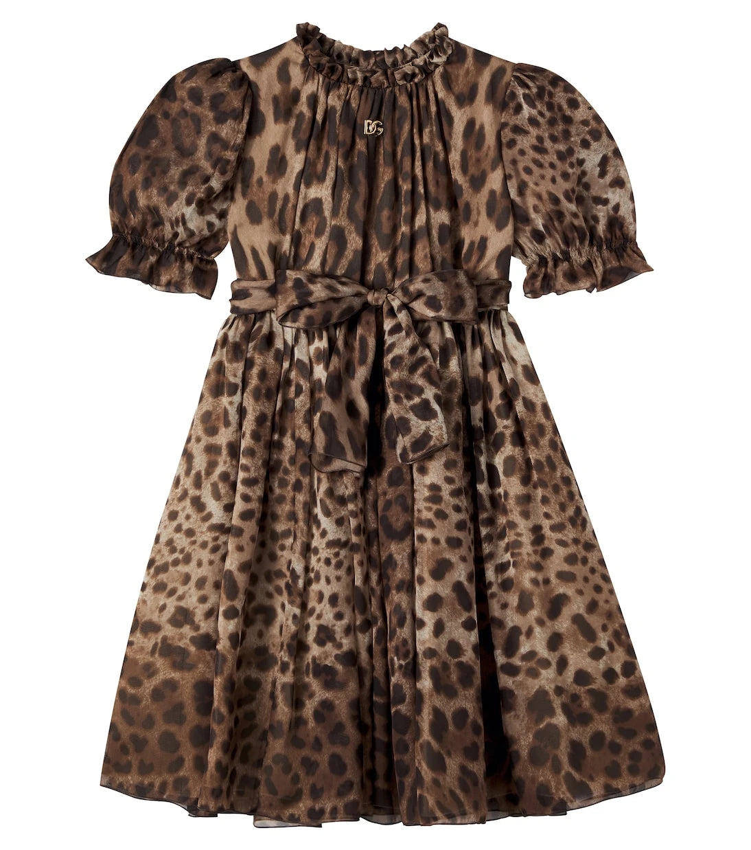 Dolce&Gabbana Kids - Leopard-print silk chiffon dress