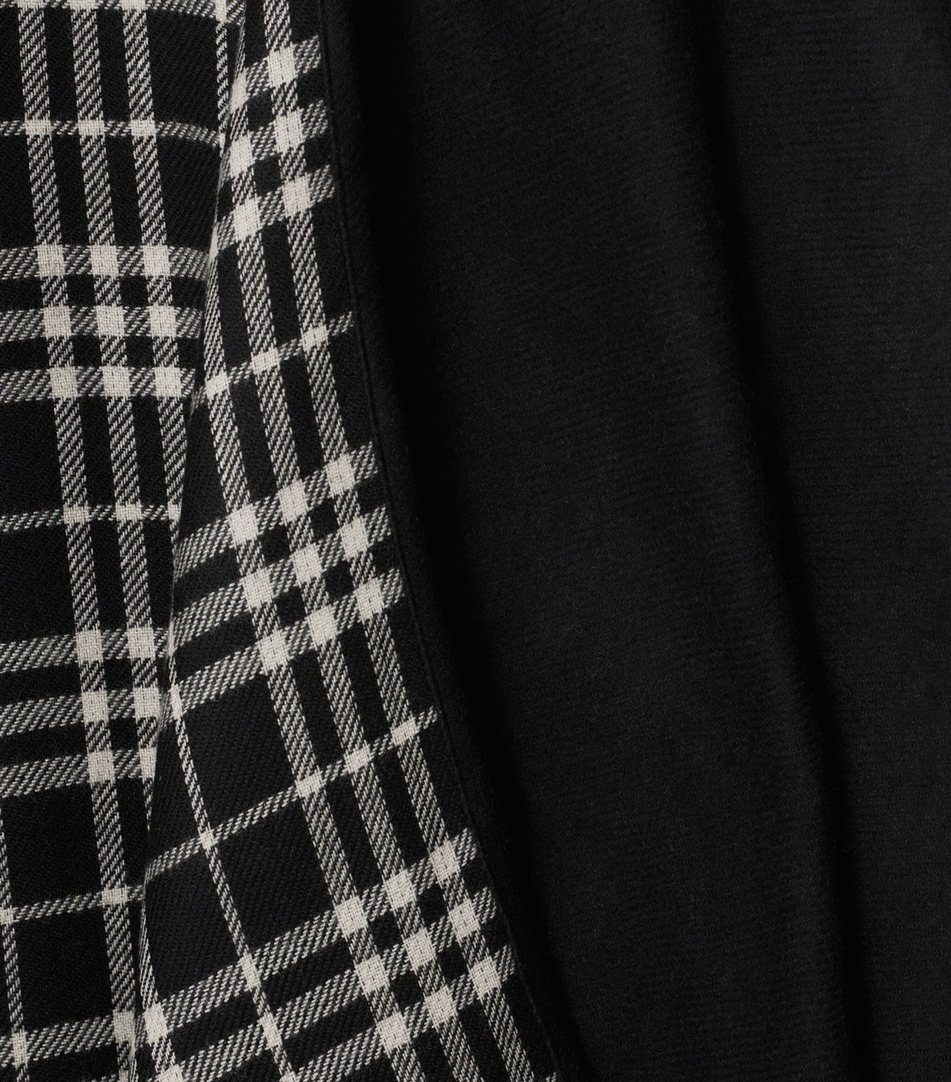 Burberry Black Wool Reversible Check Cape