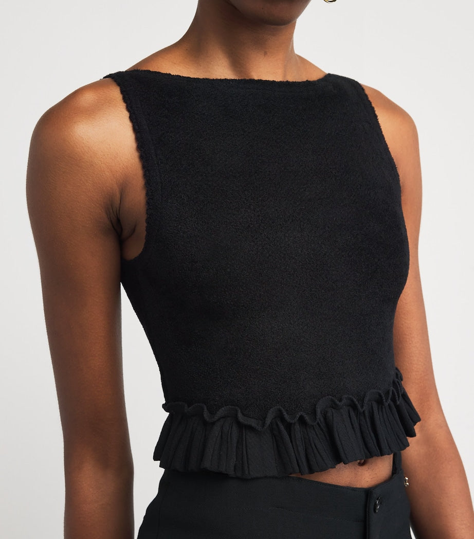 Black Knitted Crop Top