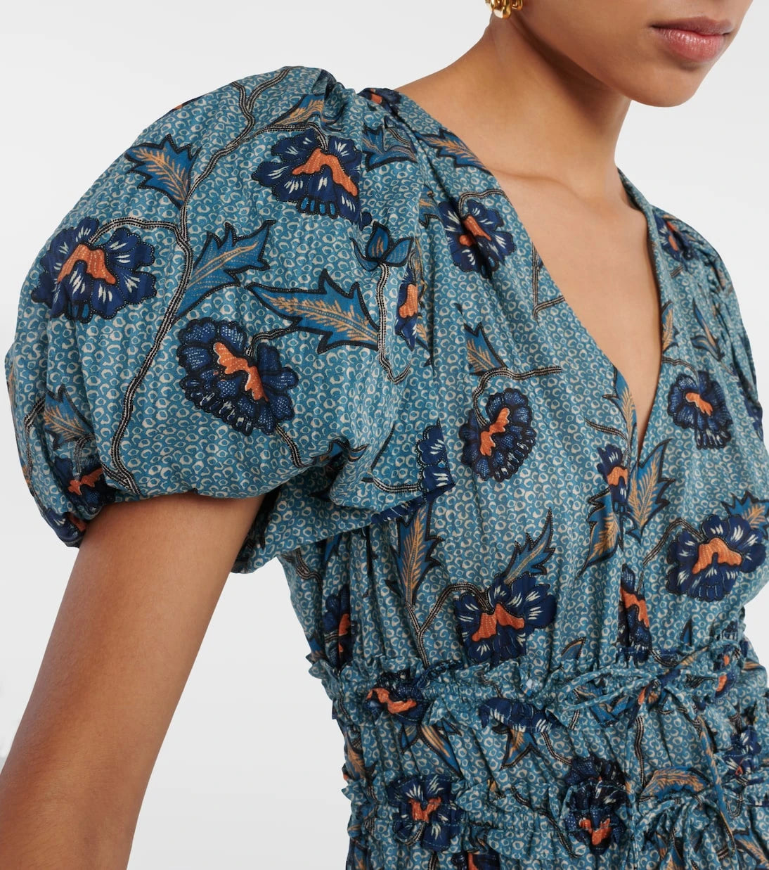 Ulla Johnson - Eloisa puff-sleeve cotton-blend midi dress