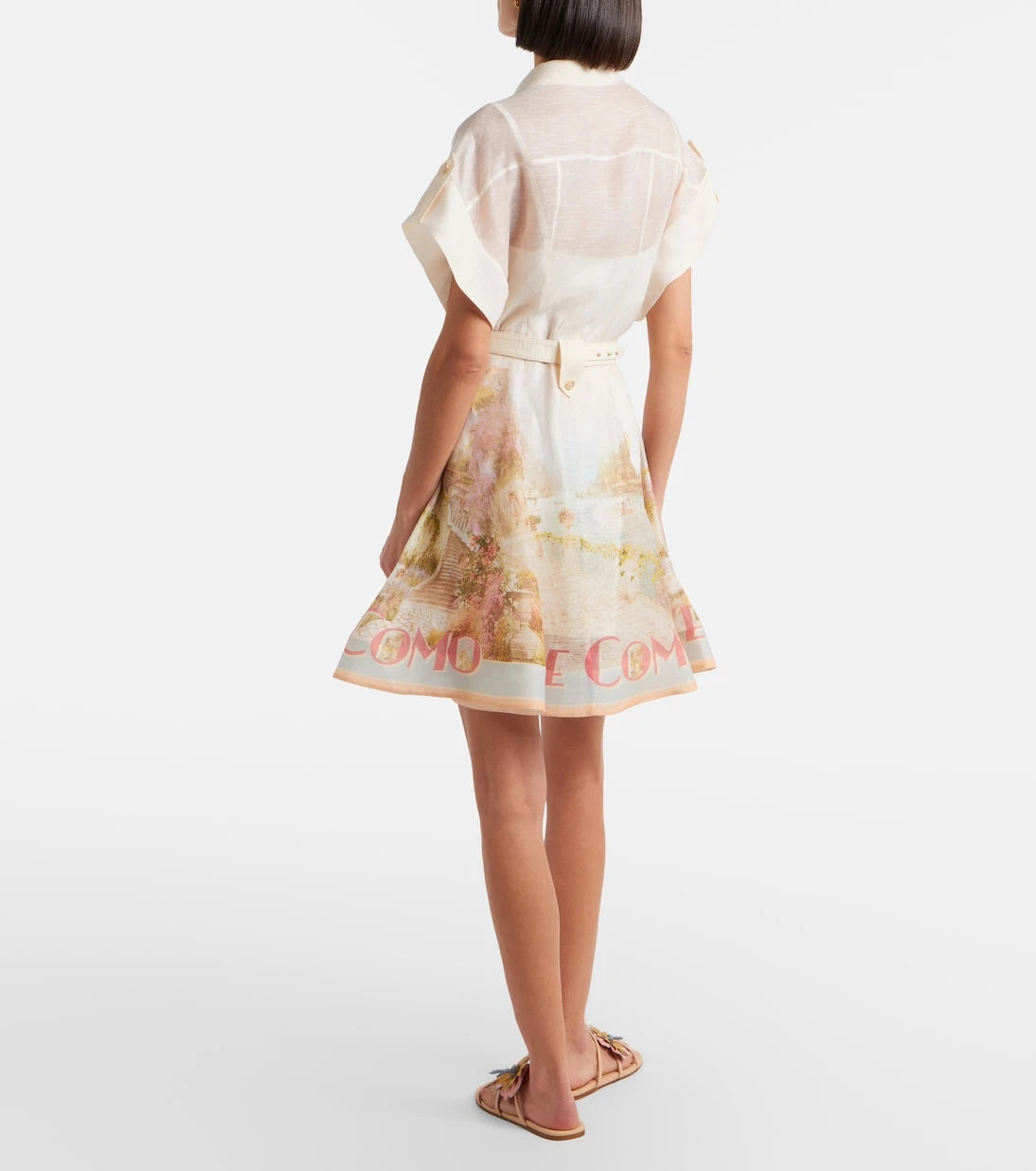Zimmermann - Como printed linen and silk shirt dress
