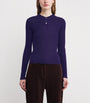Vince Purple Ribbed Henley Top