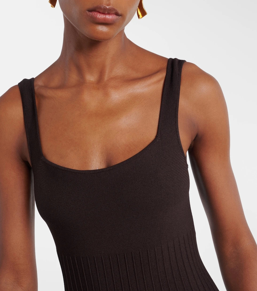 Staud - Ellison pleated knitted midi dress