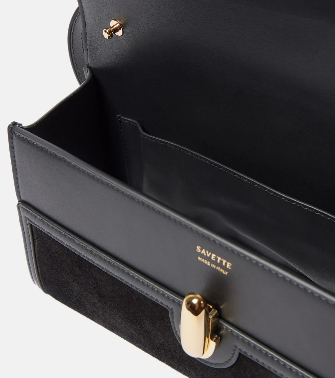 Savette - Symmetry 26 leather-trimmed suede shoulder bag