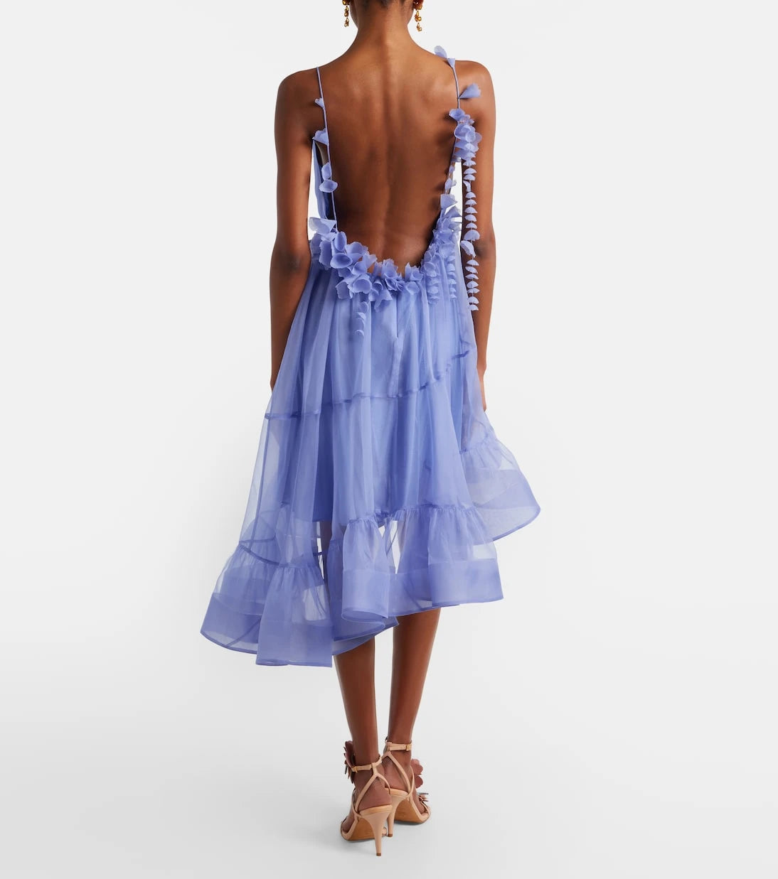 Zimmermann - Como asymmetric floral-appliqué silk minidress