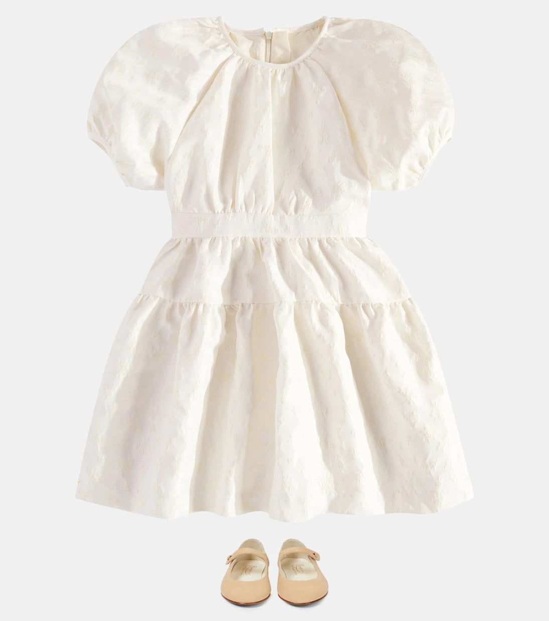 C'era Una Volta - Lola puff-sleeve brocade dress