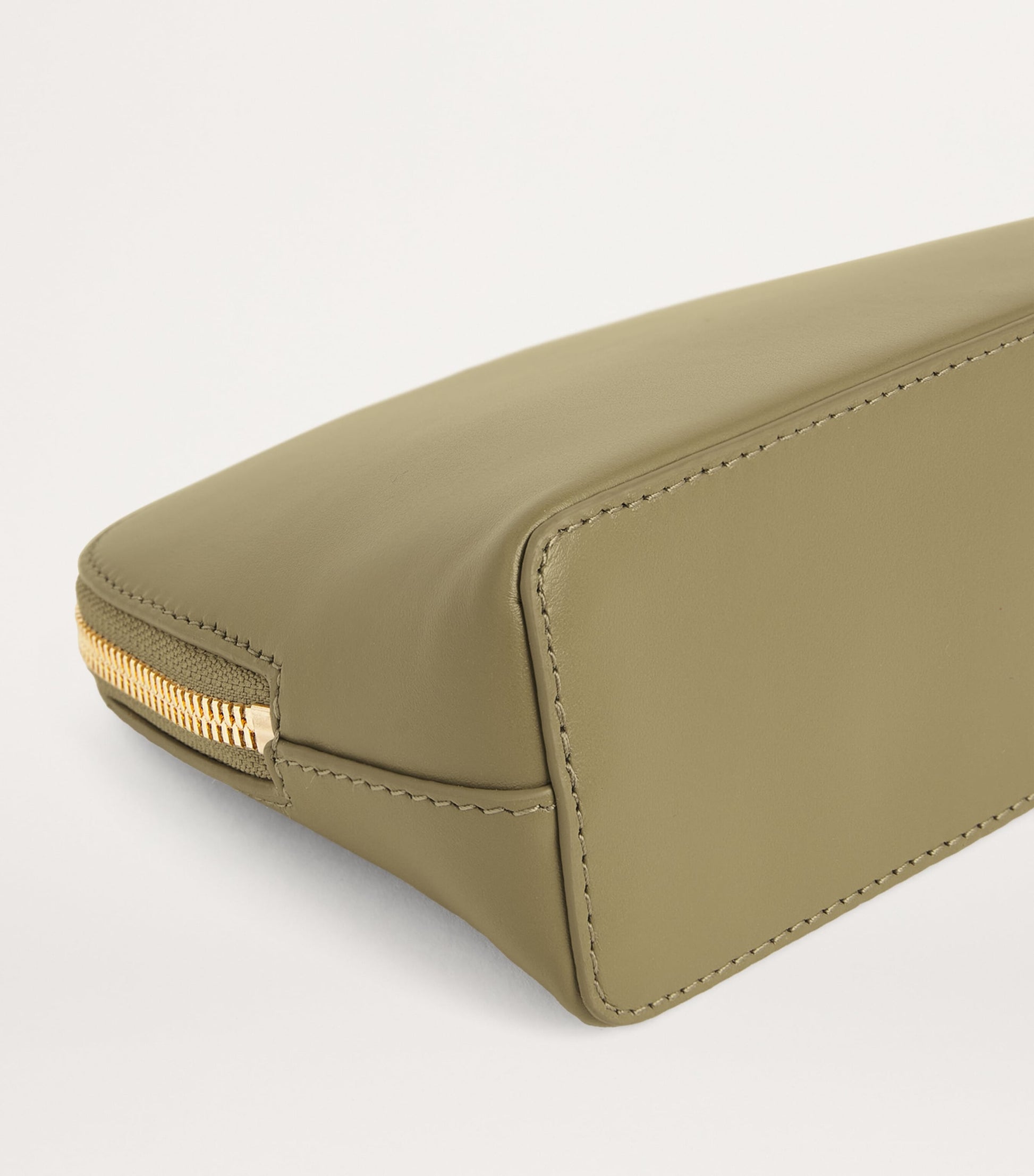 Small Leather Cosmetic Bag OLIVE