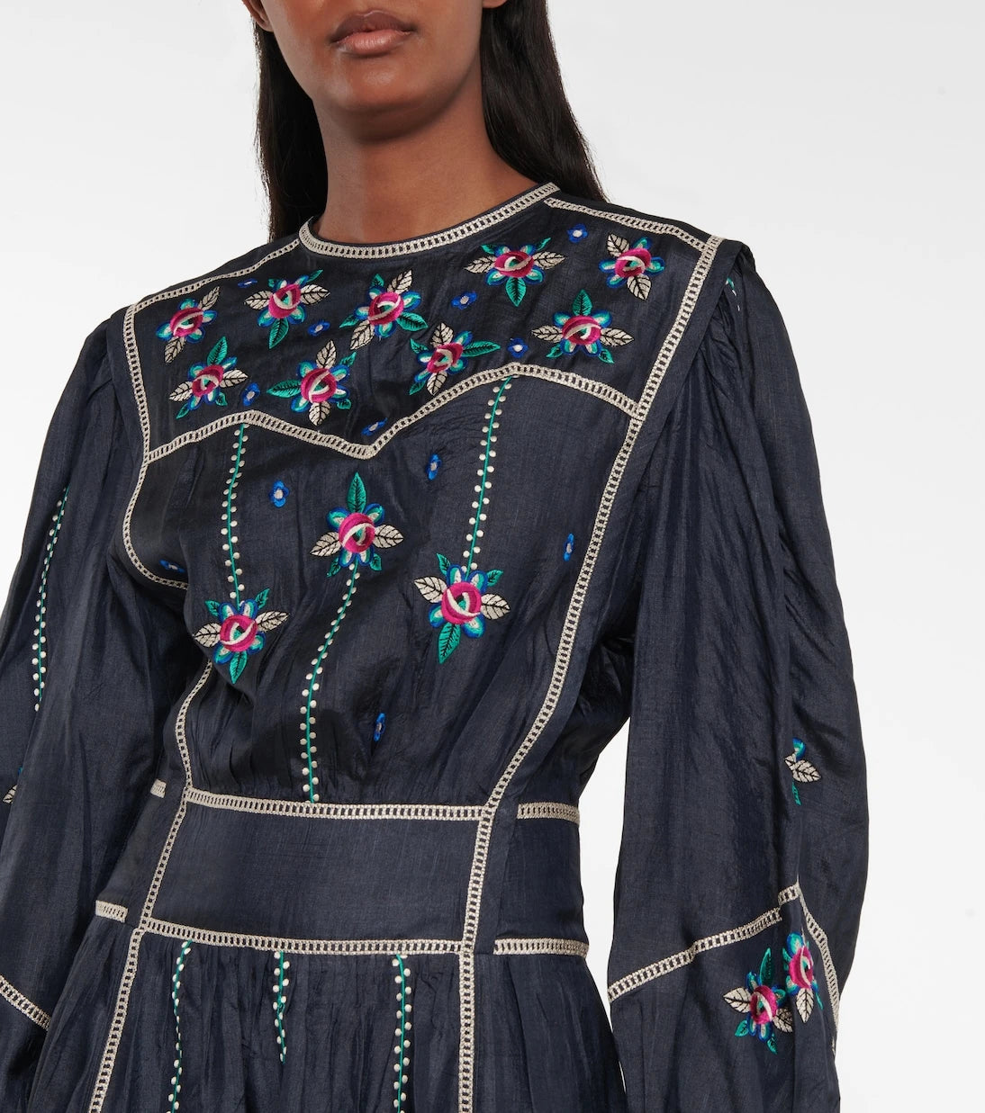 Isabel Marant - Caroline embroidered silk midi dress