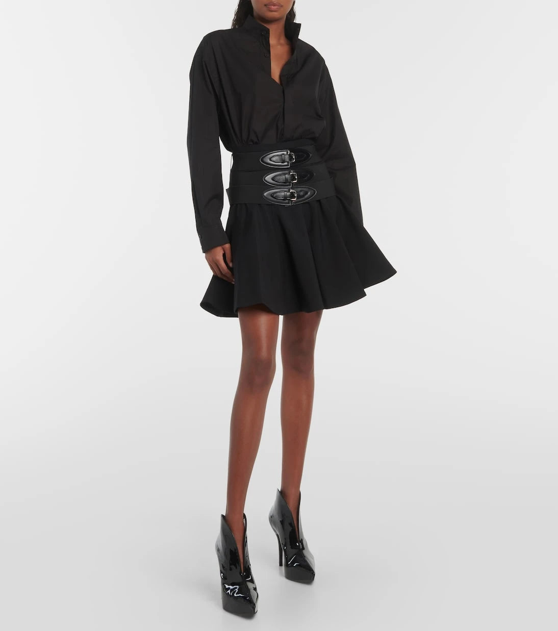 Alaïa - Belted wool miniskirt