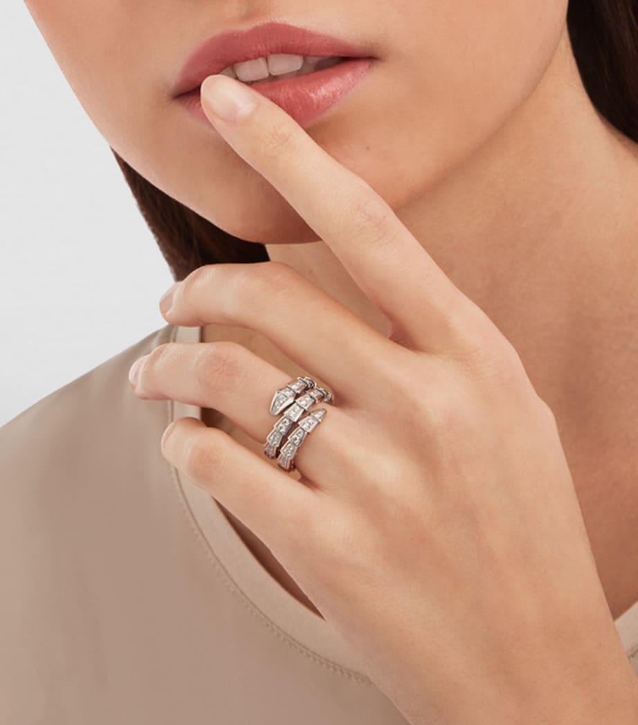 Bvlgari White Gold and Diamond Serpenti Viper Ring
