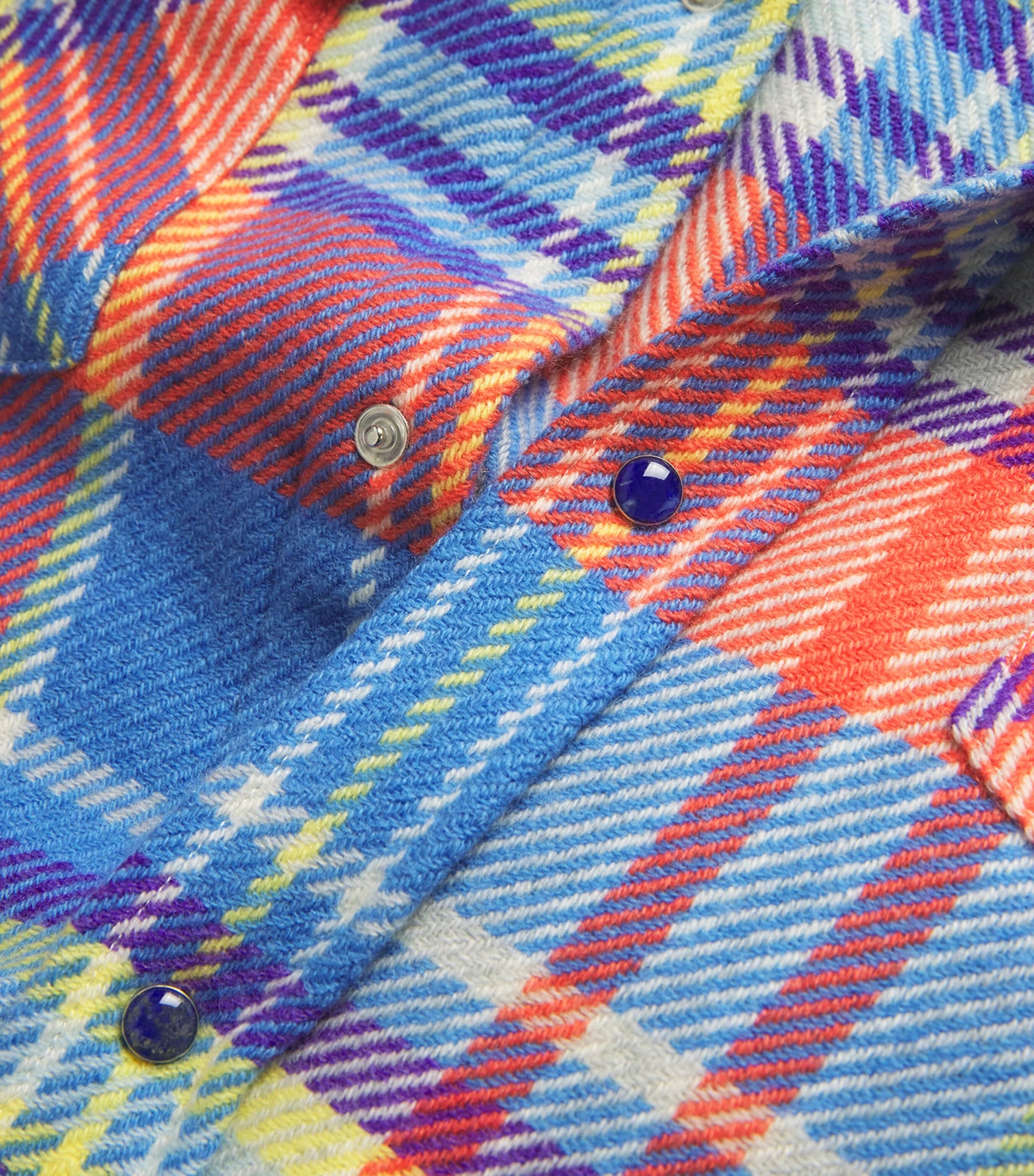 Unisex Cashmere and Lapis Lazuli Tartan Creator Shirt