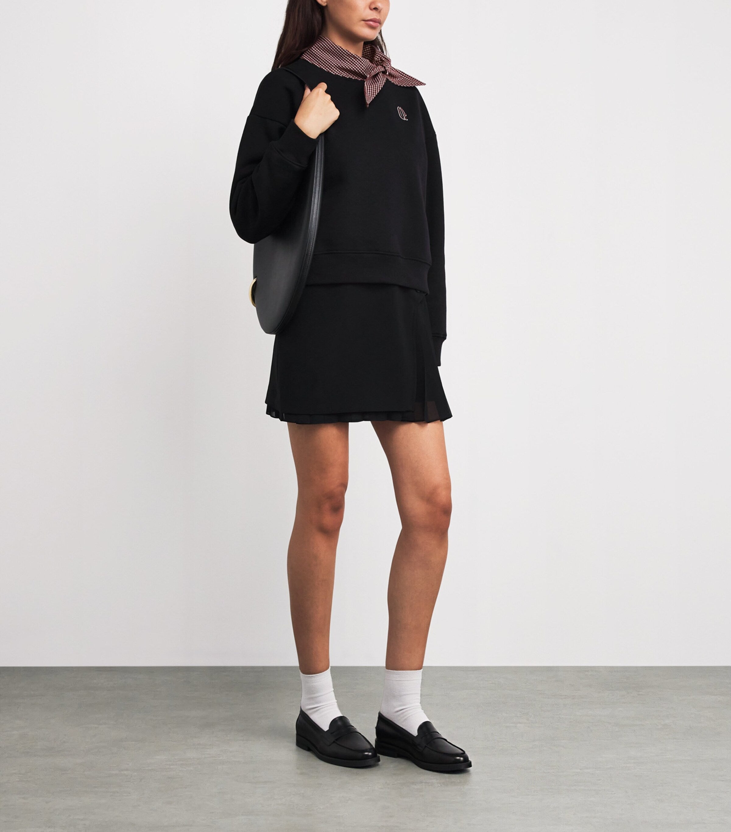 Claudie Pierlot Blue Tie-Neck Logo Sweatshirt