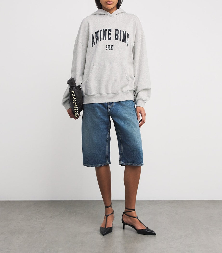 Grey Cotton Logo Harvey Hoodie