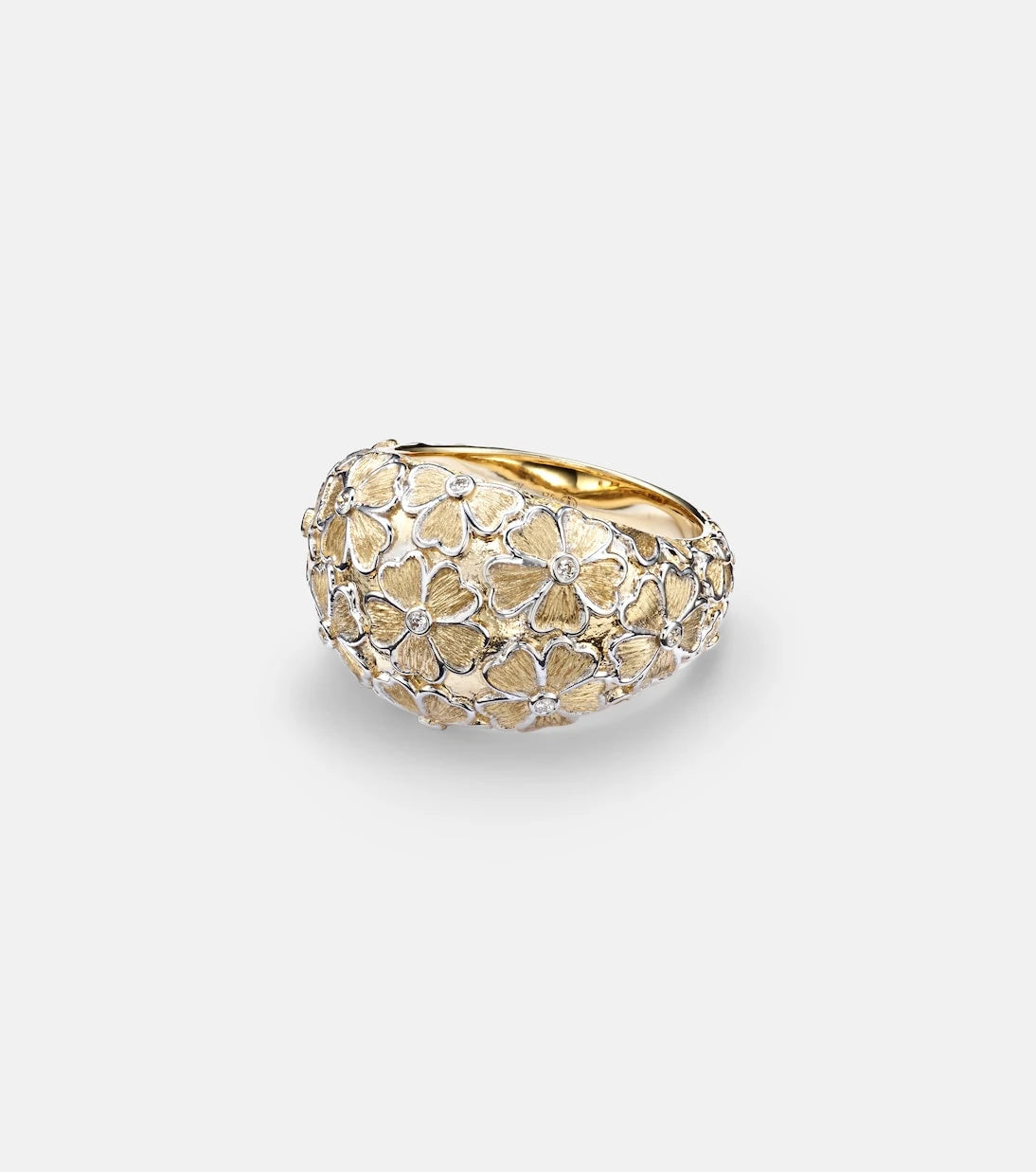 Yvonne Léon - Dôme Fleurie 9kt gold ring with diamonds