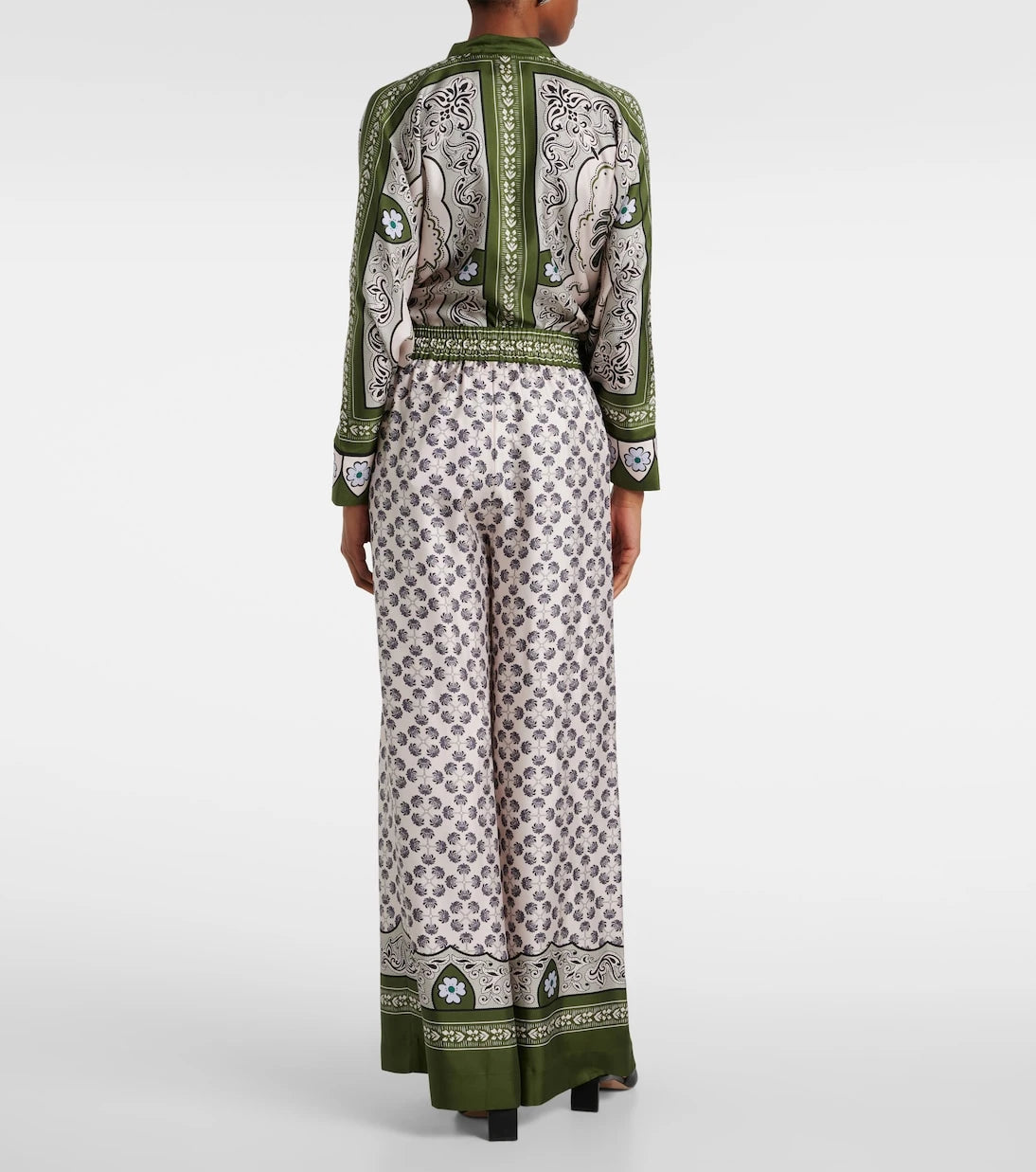 La DoubleJ - Printed silk twill palazzo pants