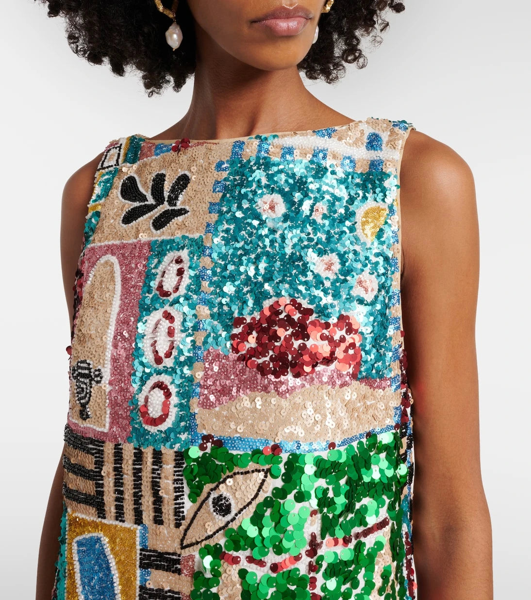 Alémais - x LRNCE Jazz sequined linen minidress
