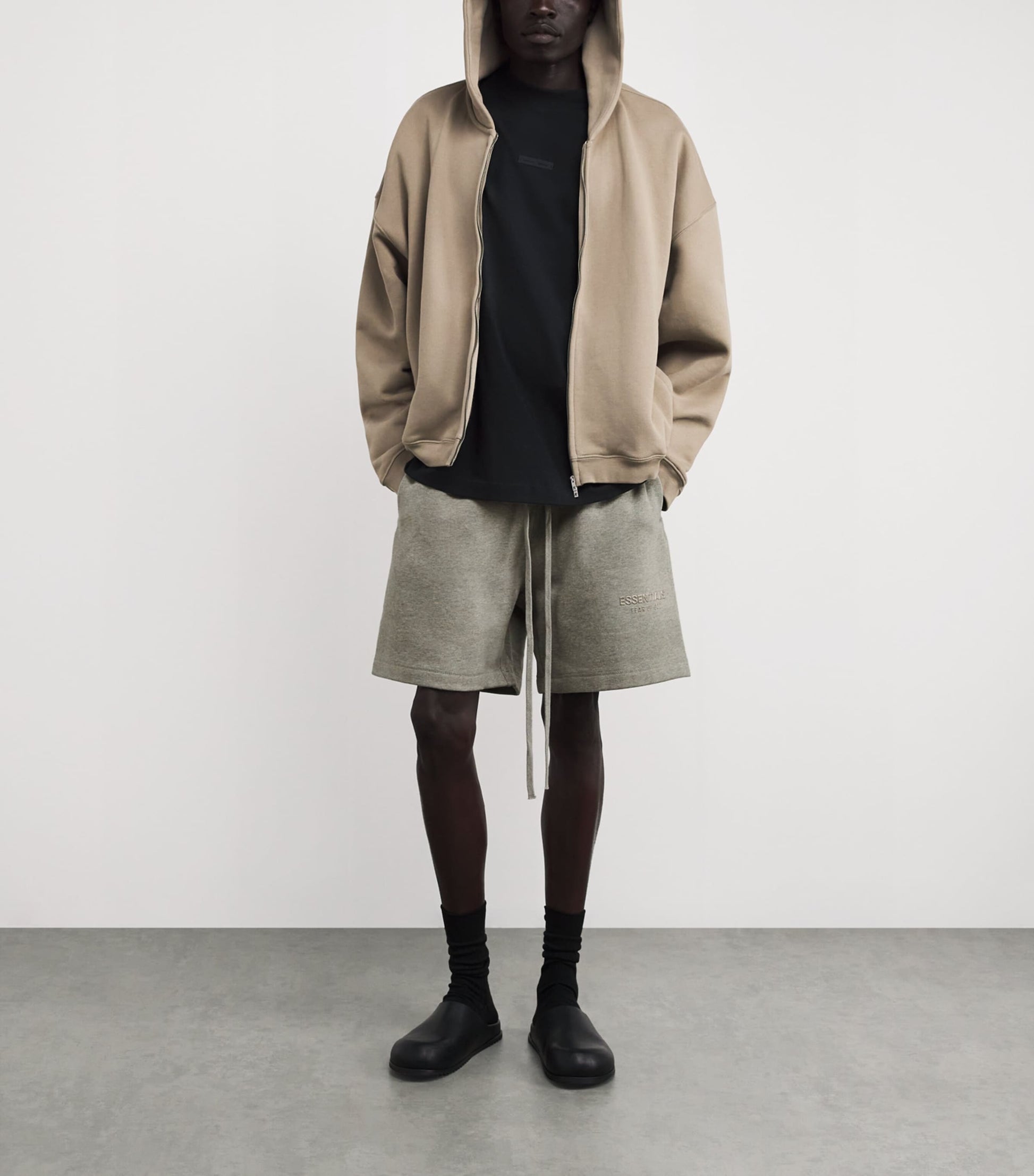 Cotton-Blend Soccer Shorts CONCRETE HEATHER