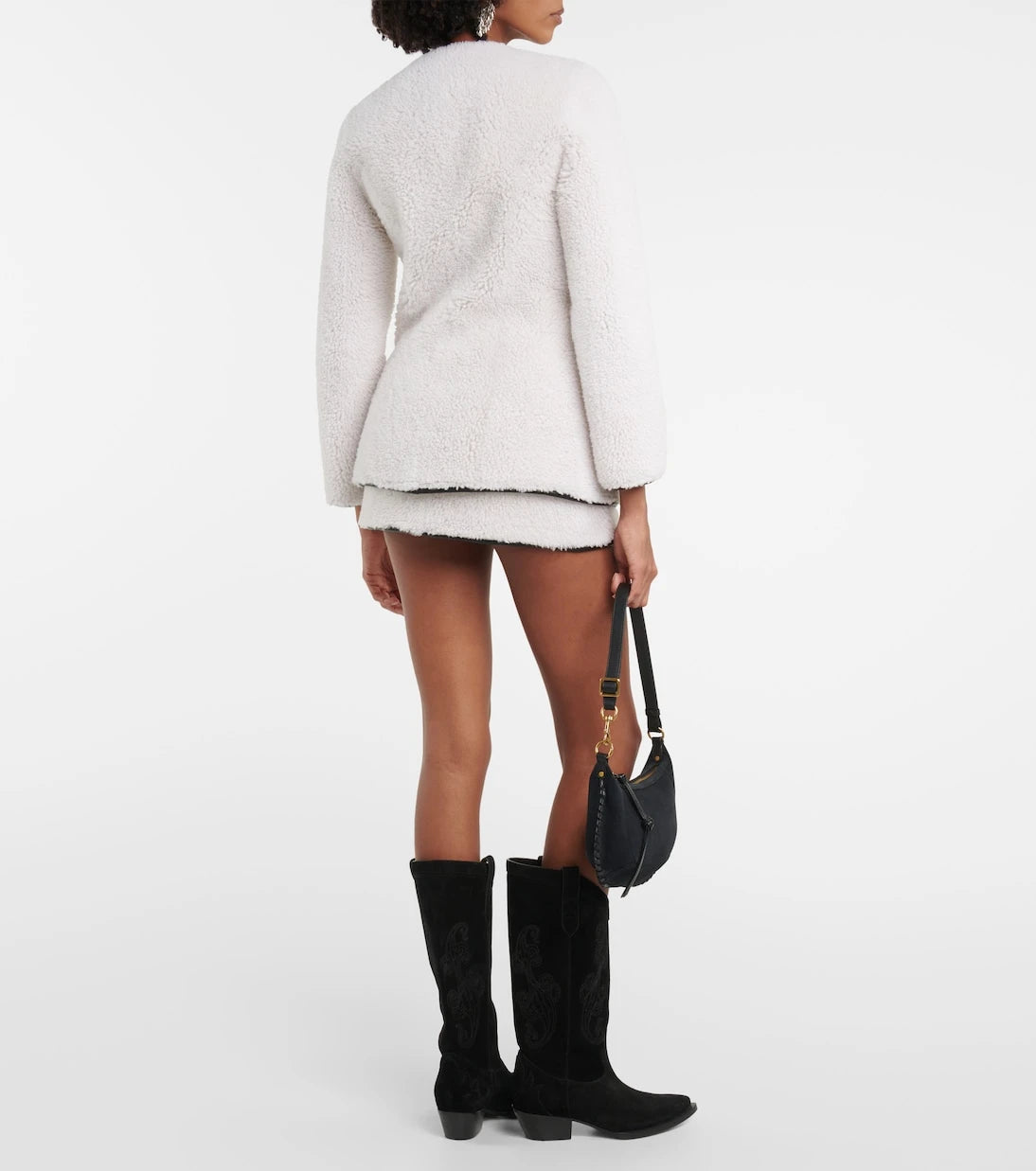 Blancha - Leather-trimmed shearling jacket