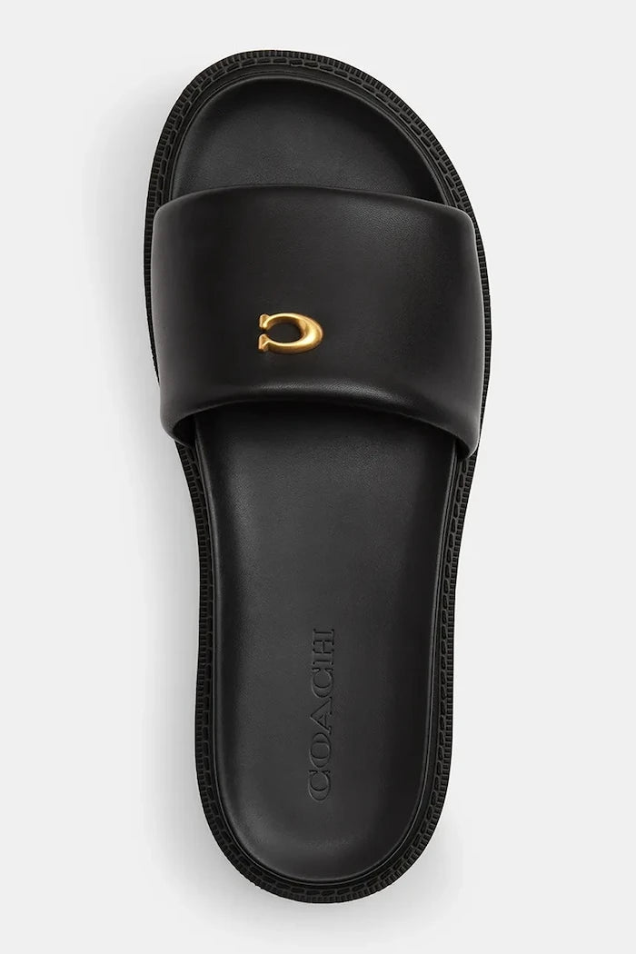 Coach Brynn Leather Slide Sandal Kadın Deri Düz Taban Terlik