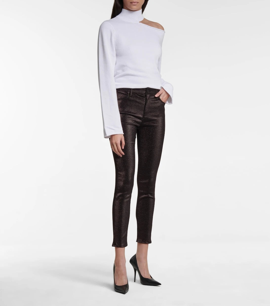 Rta - Madrid metallic mid-rise skinny jeans