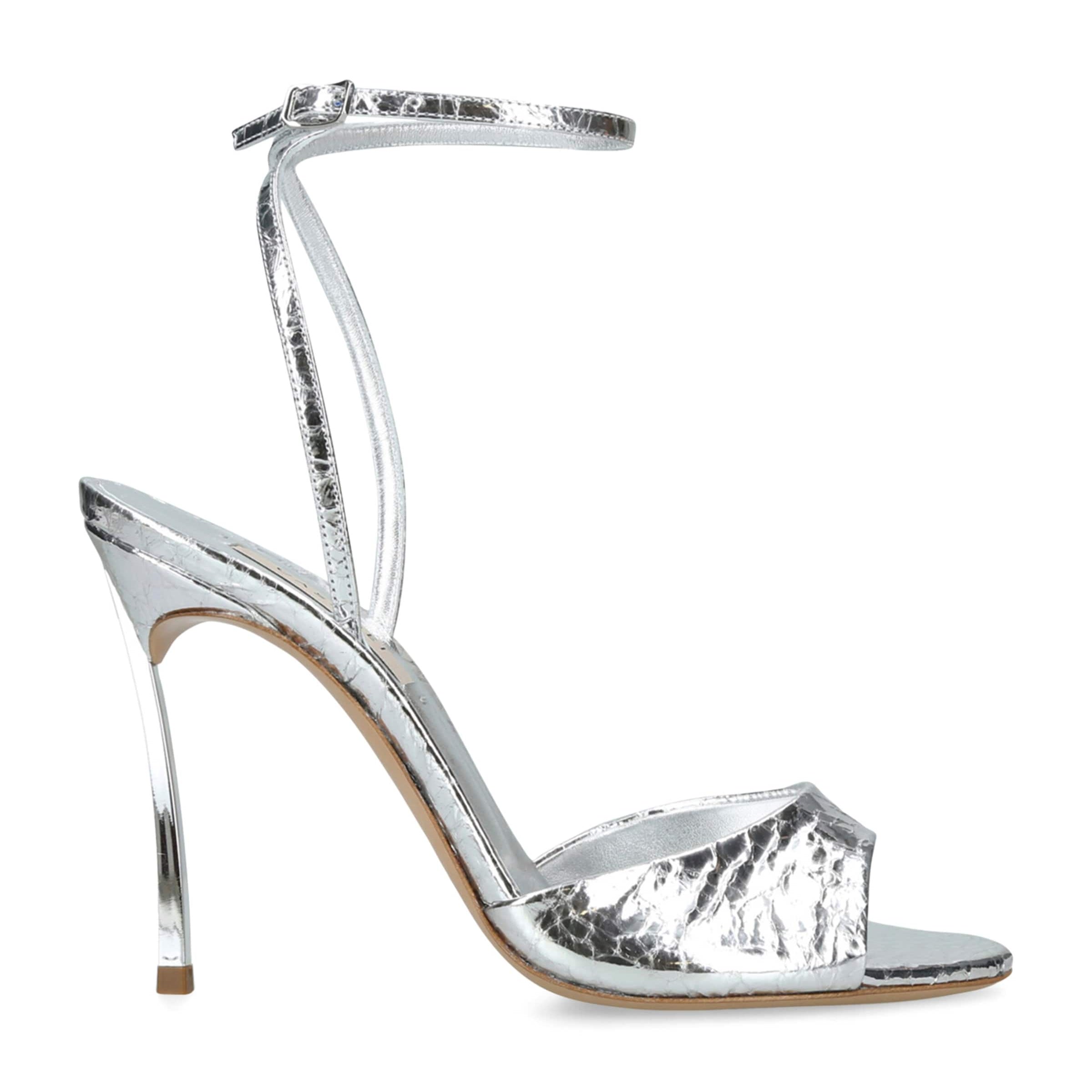Casadei Metallic Leather Blade Heeled Sandals 100