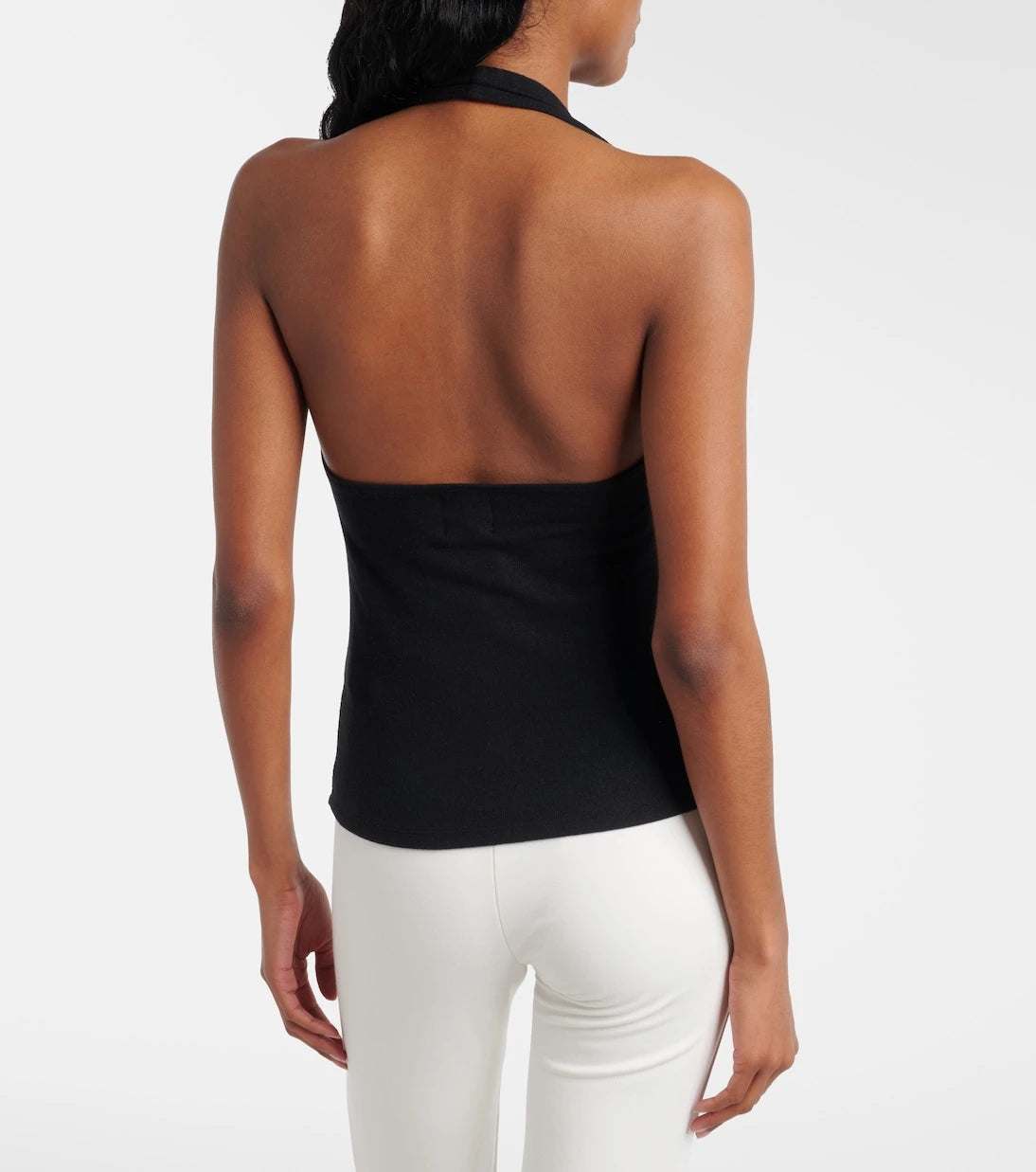 Leset - Lauren halterneck jersey top