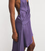 Alex Perry Purple Satin Asymmetric Mini Dress