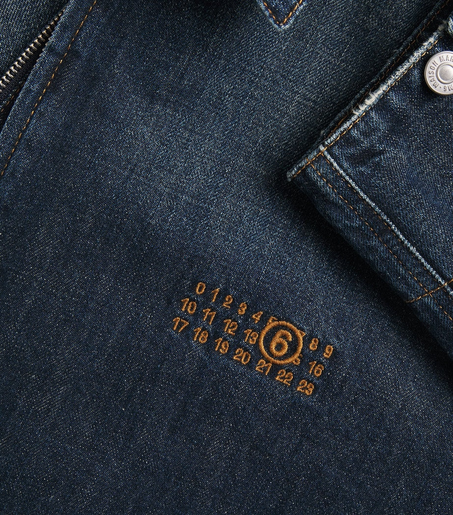 Maison Margiela Navy Logo Embroidery Denim Jacket