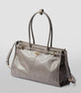 Prada Grey Large Leather Top-Handle Bag