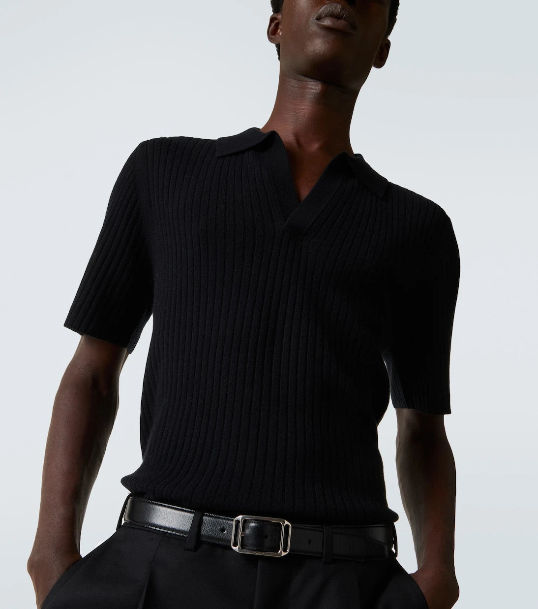 Arch4 - Ribbed-knit cashmere polo shirt