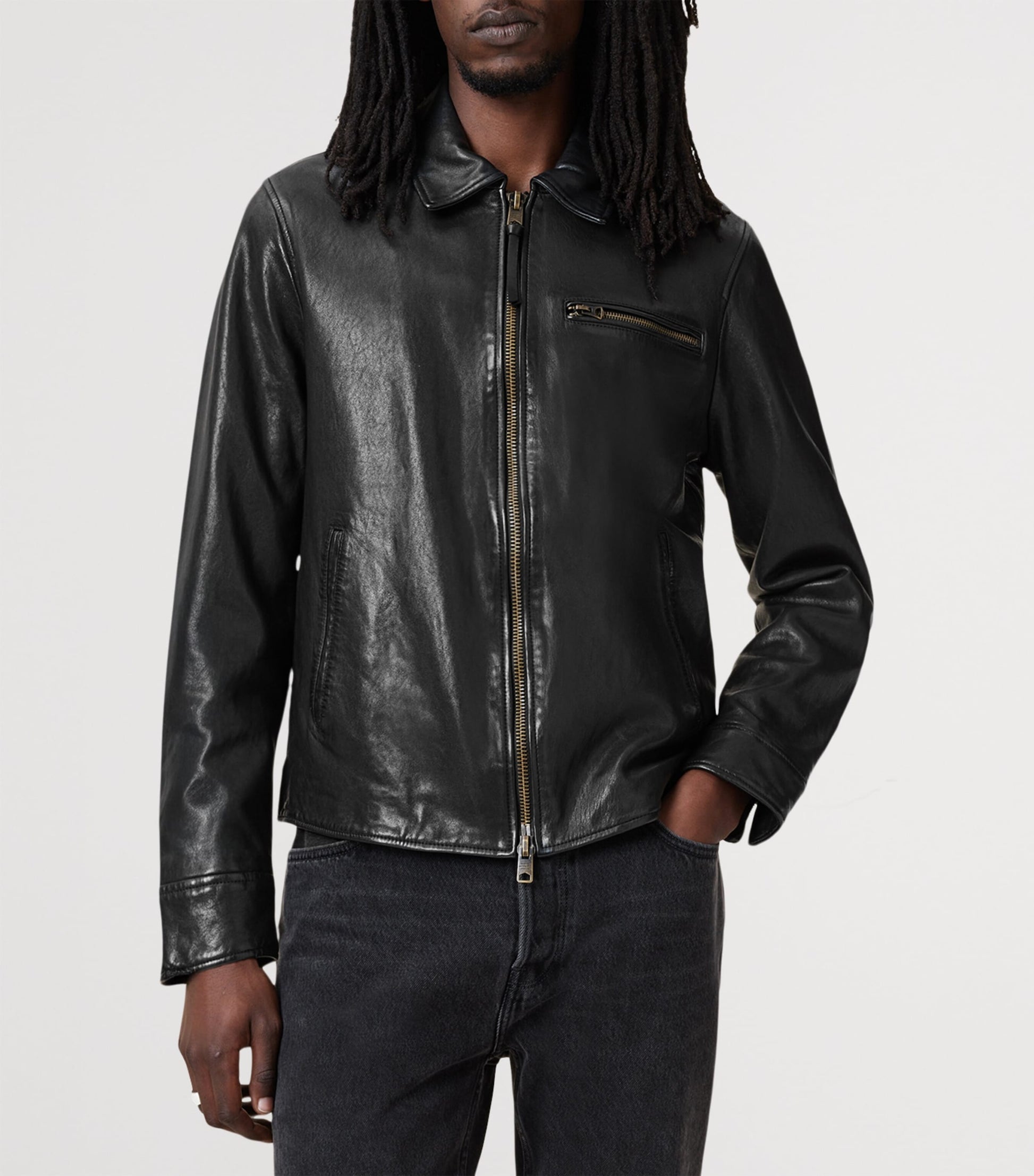 Black Leather Miller Jacket