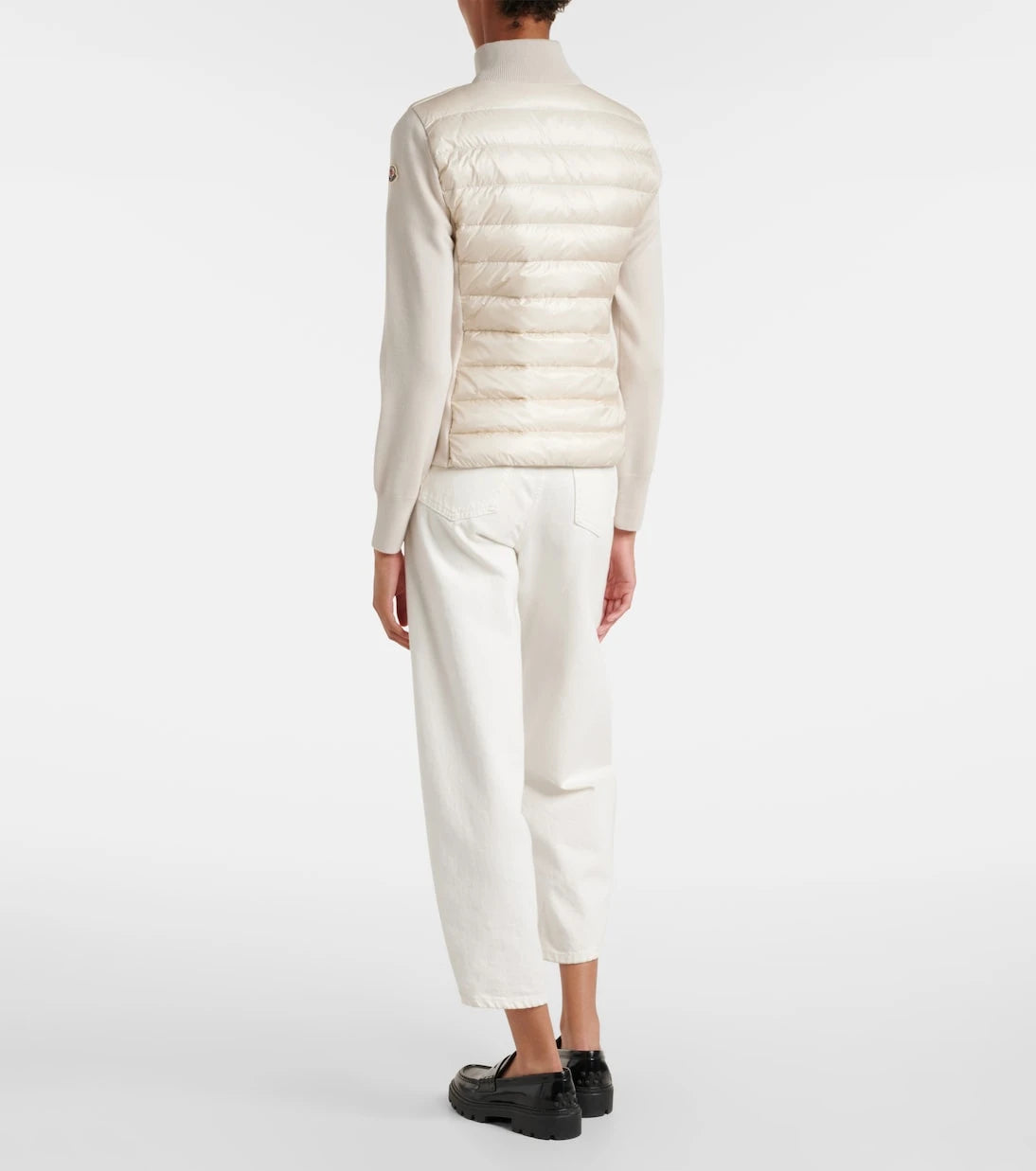 Moncler - Kuş tüyü panelli saf yün hırka