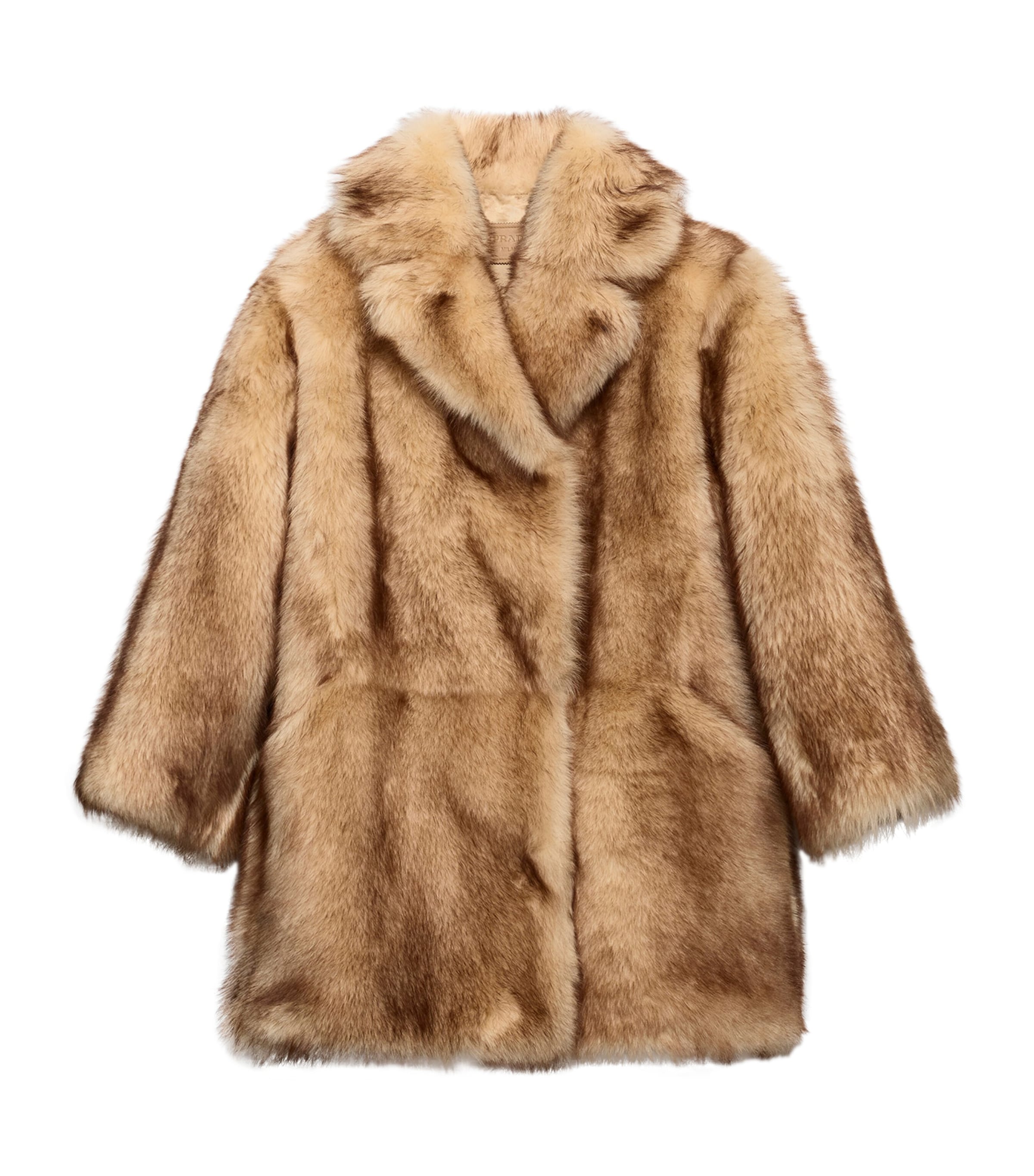 Neutral Shearling Caban Jacket