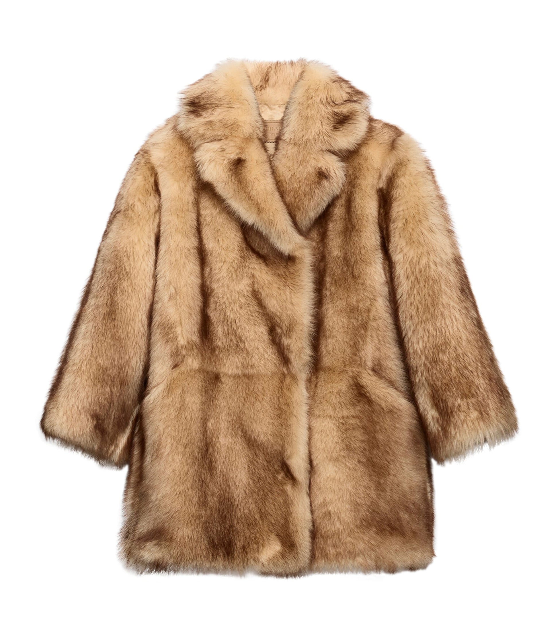 Neutral Shearling Caban Jacket