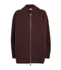 Wool-Blend Zip-Up Hoodie CHERRY