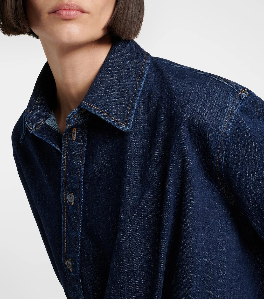 Loewe - Gathered denim shirt