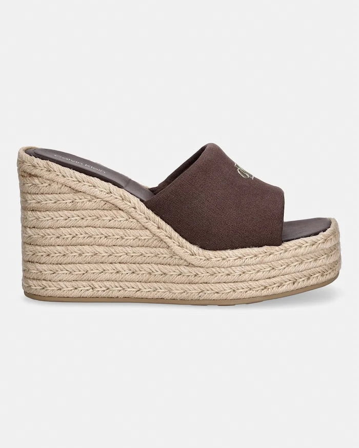 Calvin Klein Kadın Wedge Espad 70 Canvas Eğik Platform Terlik