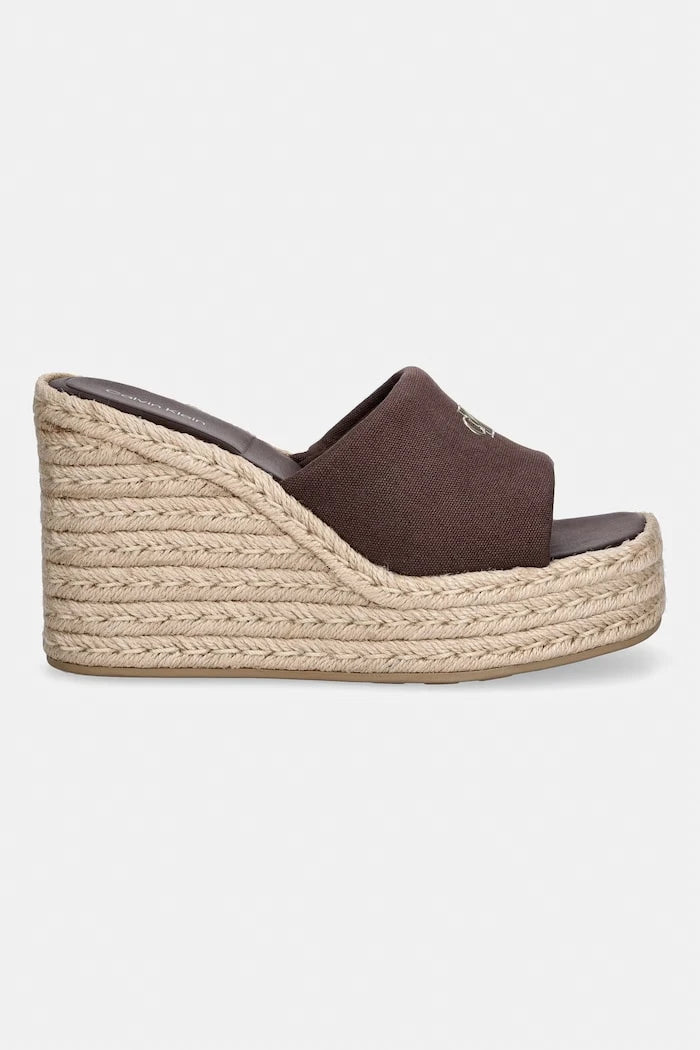 Calvin Klein Kadın Wedge Espad 70 Canvas Eğik Platform Terlik