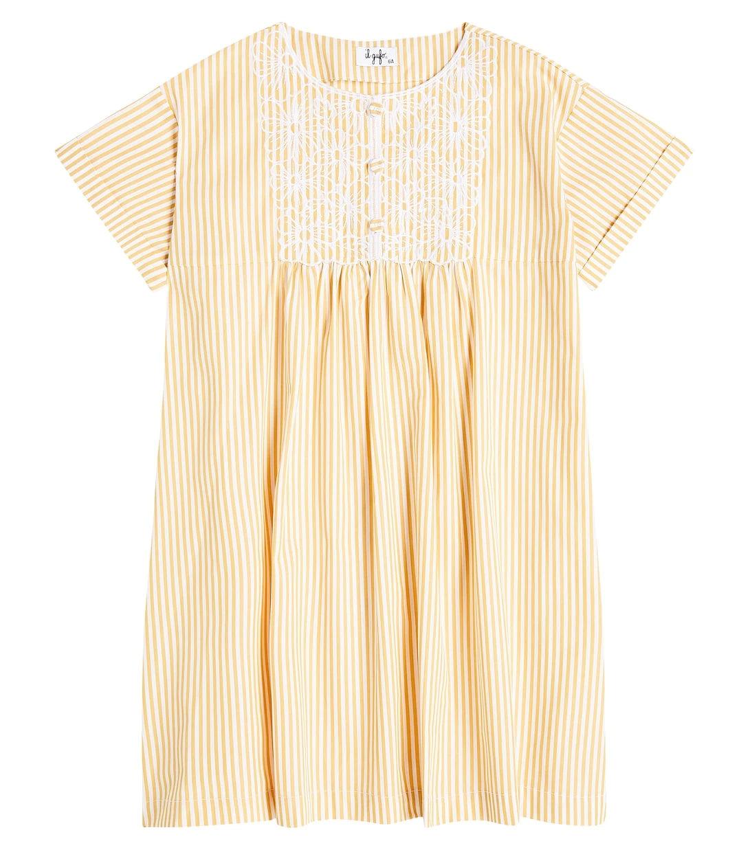 Il Gufo - Embroidered striped cotton dress